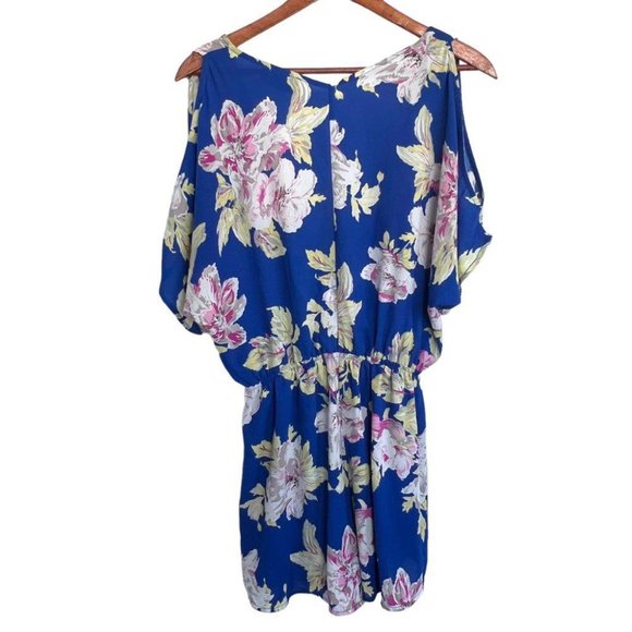 ASTR The Label Surplice cold shoulder v-neckline floral romper size M - Picture 5 of 11